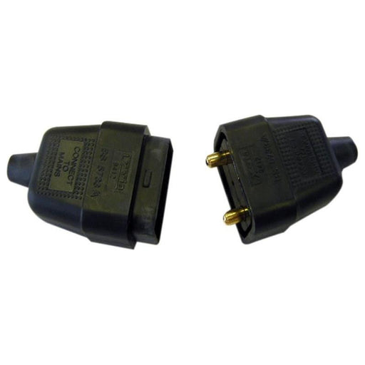 Dencon 2 Pin Rubber Connector Plug 10A Black Dencon - NN4 Online