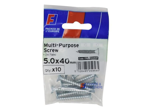 ForgeFix Multi-Purpose Pozi Screw CSK ST ZP 5.0 x 40mm ForgePack 10 ForgeFix - NN4 Online