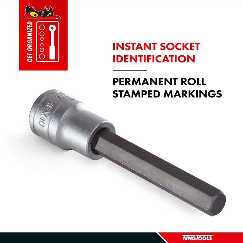 Teng Tools 1/2" Long Hex Bit Socket Metric 12mm Teng Tools - Dynamic Drive