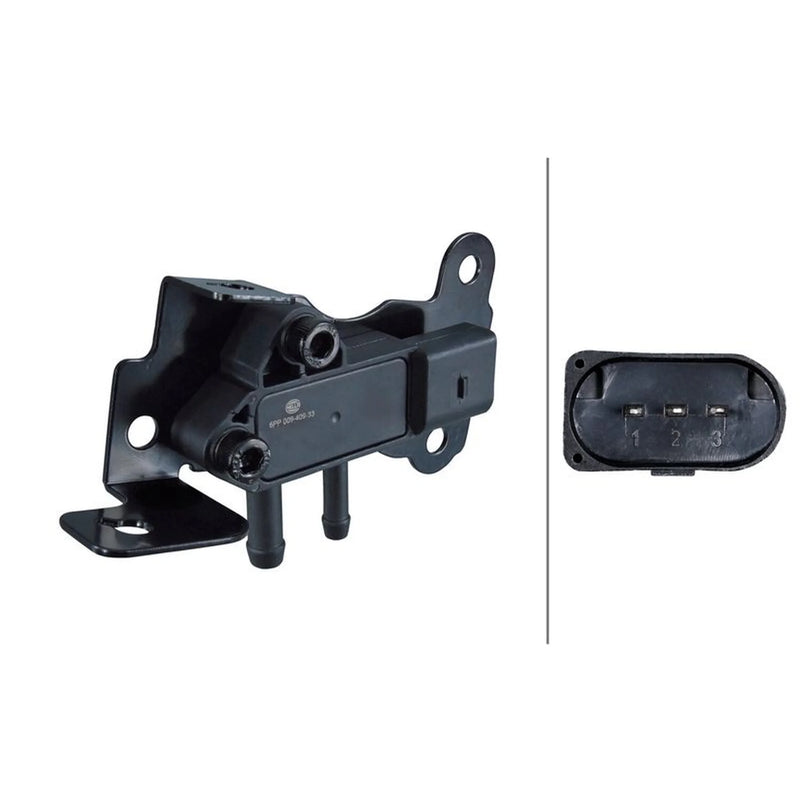 Hella Exhaust Pressure Sensor before soot particulate filte fits Chevrolet Cruze