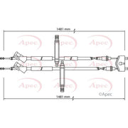 Apec Handbrake Cable Centre fits Ford Focus I 1998-2004 1.4 1.6 1.8 2.0