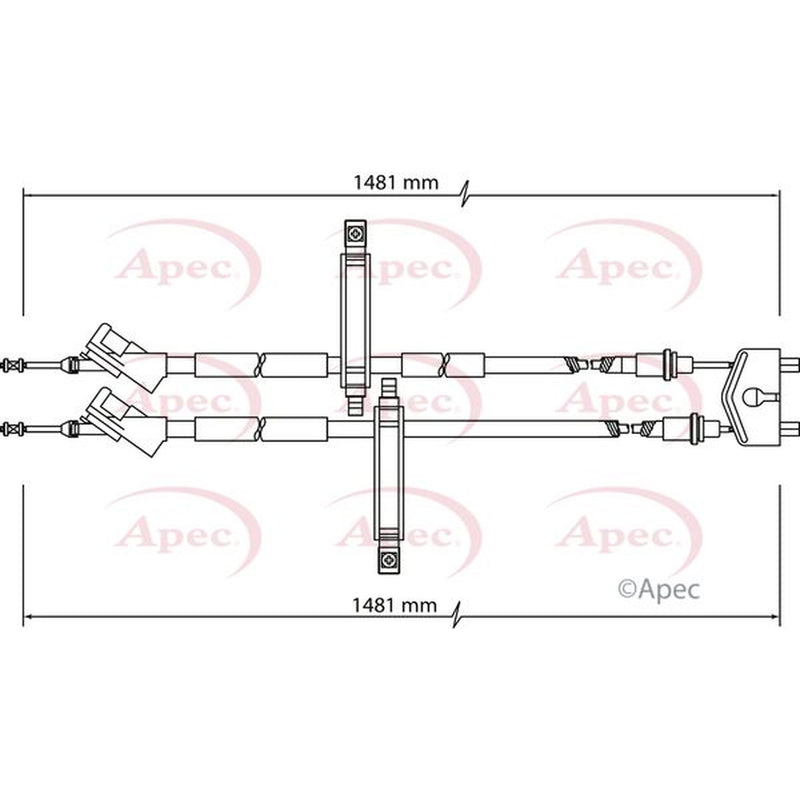 Apec Handbrake Cable Centre fits Ford Focus I 1998-2004 1.4 1.6 1.8 2.0