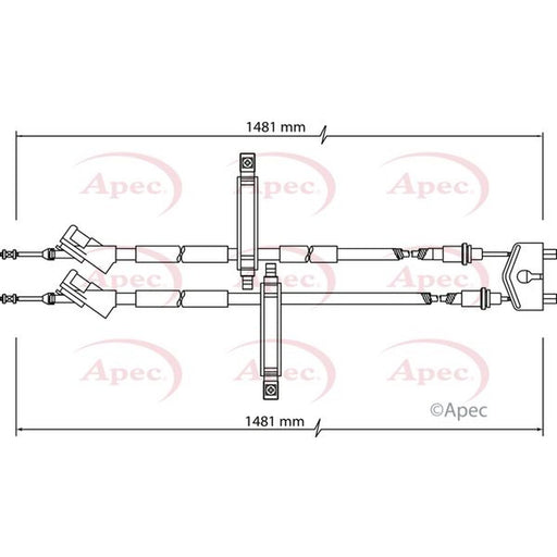 Apec Handbrake Cable Centre fits Ford Focus I 1998-2004 1.4 1.6 1.8 2.0