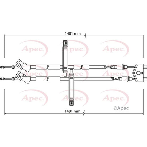 Apec Handbrake Cable Rear CAB1143