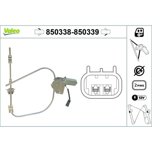 Valeo Electric Window Regulator Lifter Right Front 850339