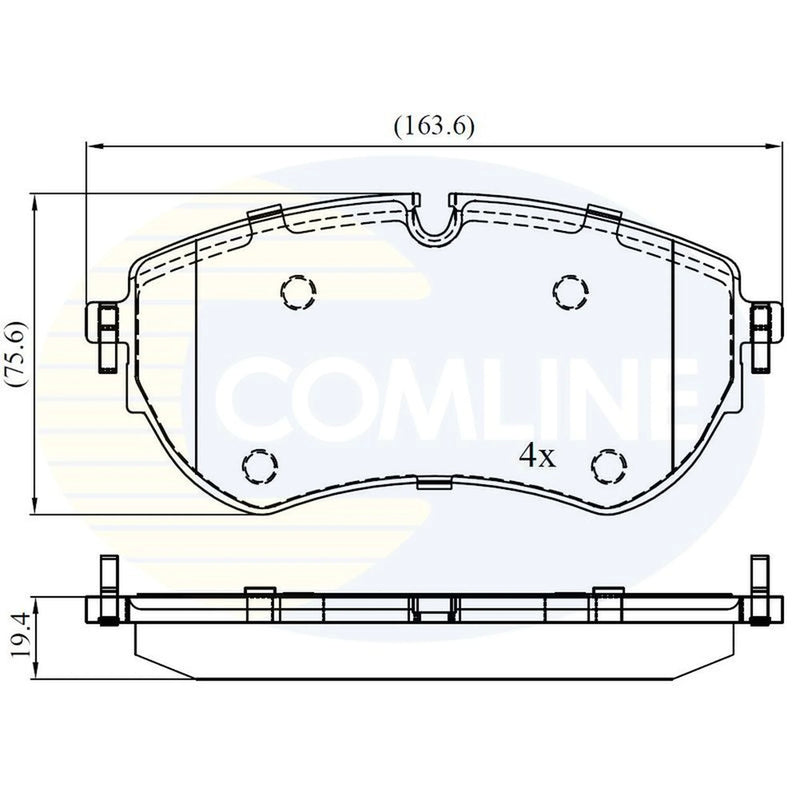 Comline 4 x Front Brake Pad Set fits VW Amarok 2010-2022 2.0 3.0