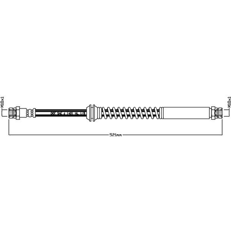 Abtex Brake Hydraulic Hose Line Rear fits VW Caddy III 2004-2015