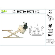 Valeo Electric Window Regulator Lifter Left Front 850750