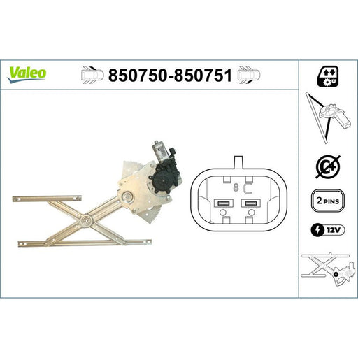 Valeo Electric Window Regulator Lifter Left Front 850750