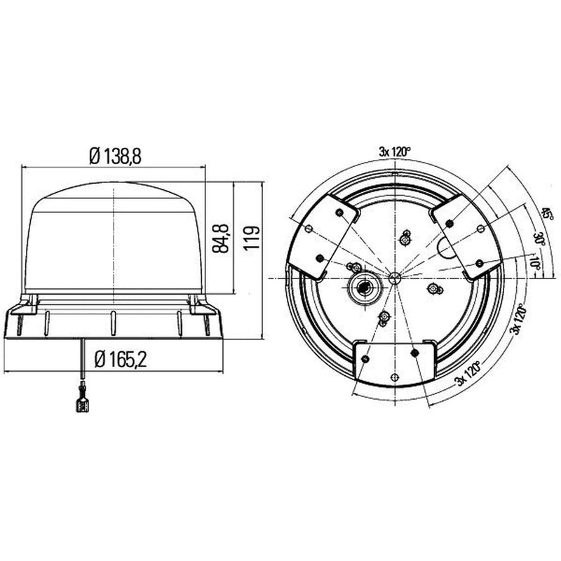 Hella Rotating Beacon Wide High