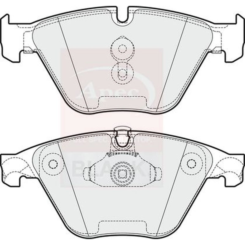 Apec Black Front Brake Pad Set fits BMW 5 2009-2017