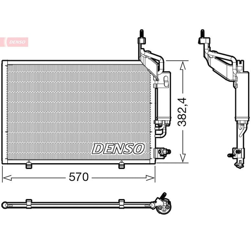 Denso Air Conditioning Condenser fits Ford Fiesta VI 2012-2017 1.0
