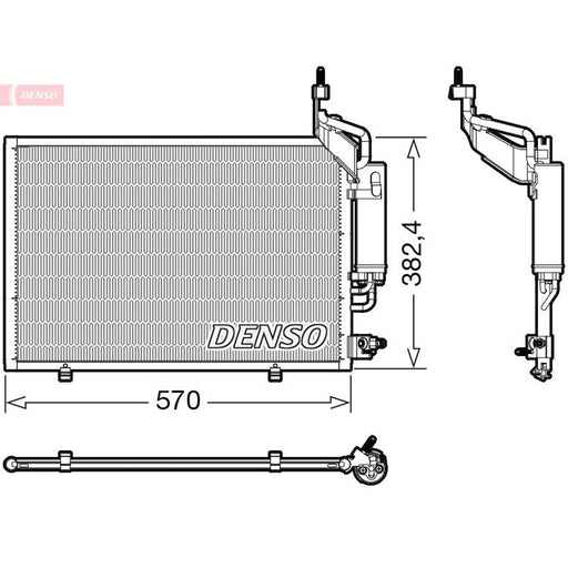 Denso Air Conditioning Condenser fits Ford Fiesta VI 2012-2017 1.0