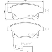 Brembo 4 x Rear Brake Pad Set fits Ford Transit 2006-2014 2.2 2.3 2.4 3.2