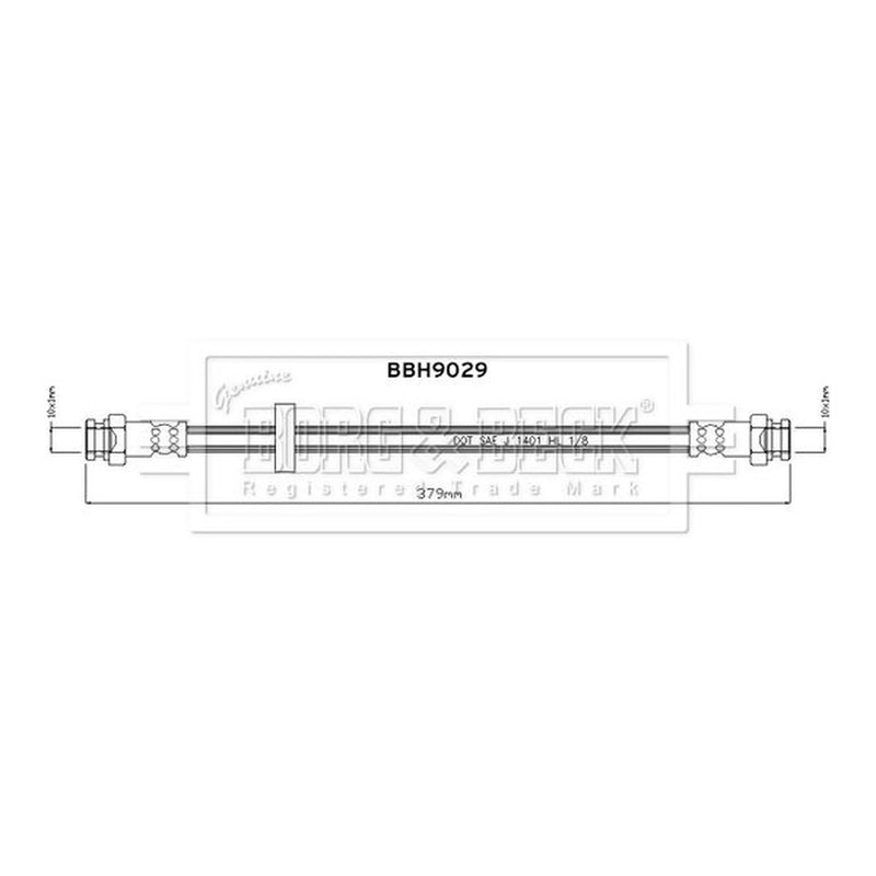 Borg & Beck Brake Hydraulic Hose Line Front Right BBH9029