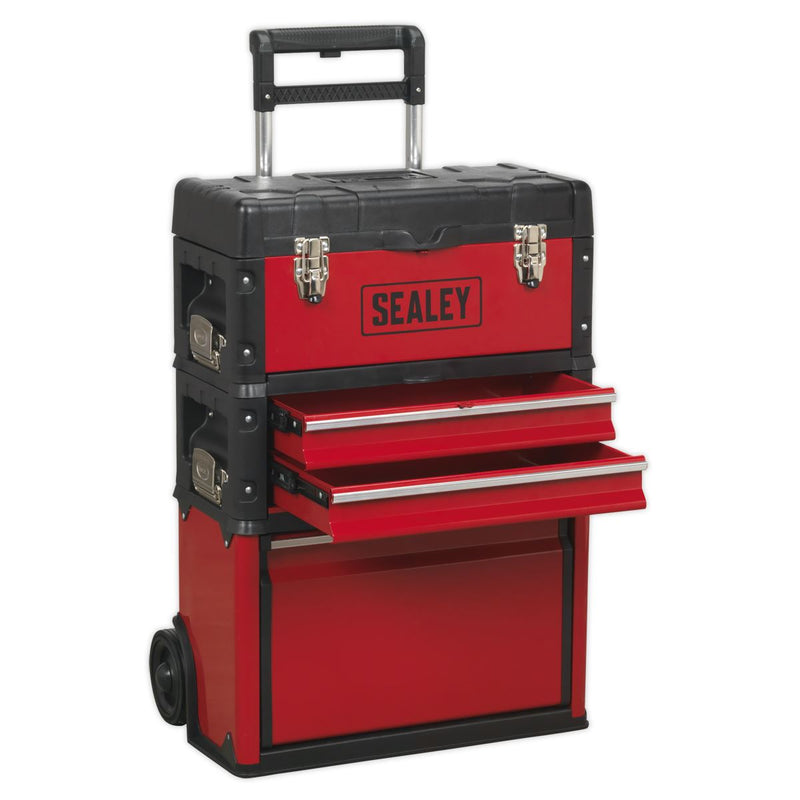 Sealey Mobile Steel/Composite Toolbox 3 Compartment AP548 Sealey - Dynamic Drive