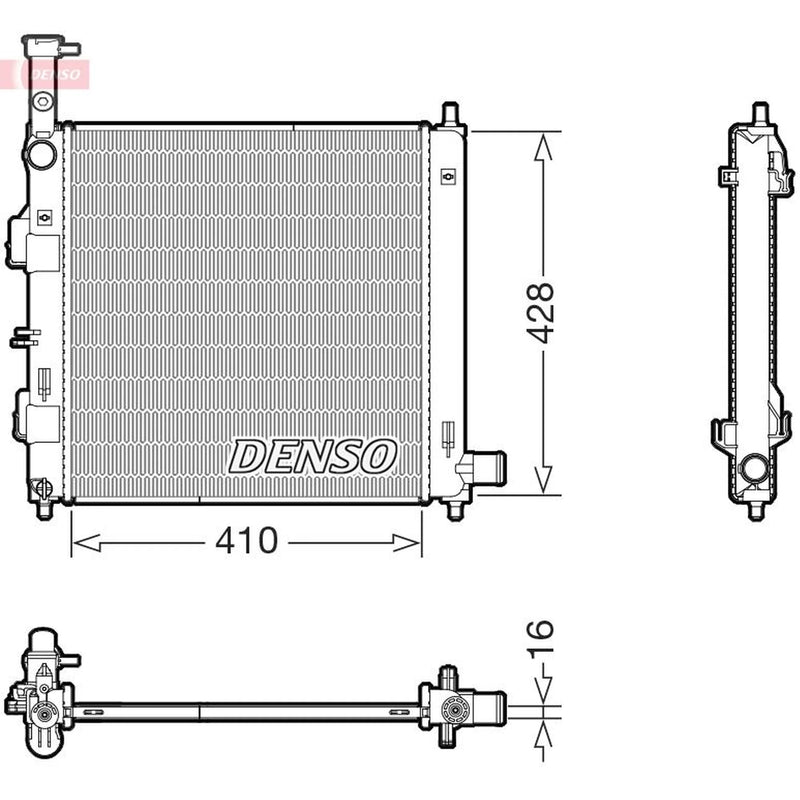 Denso Engine Radiator fits Kia Picanto III 2017-2018 1.0 1.2