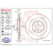 Brembo 2 x Brake Discs fits Porsche Macan 2014-2018 2.0 3.0 3.6