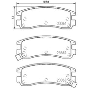 Mintex Rear Brake Pad Set fits Buick Century 1996-2005 3.1