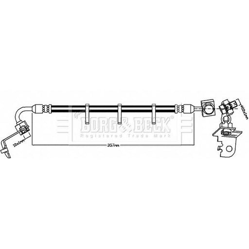 Borg & Beck Brake Hydraulic Hose Line Front Left BBH8564