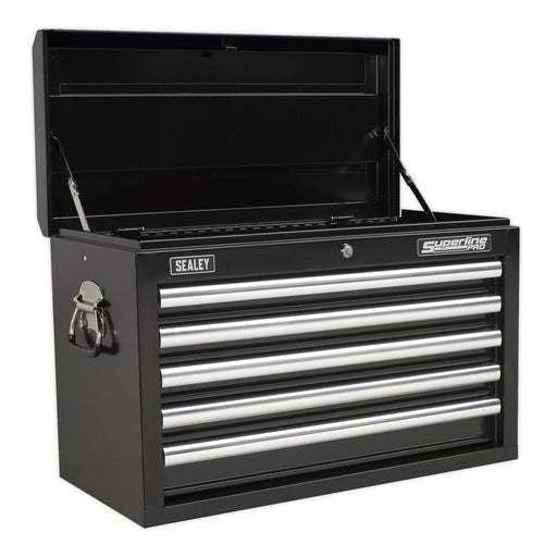 Sealey Topchest 5 Drawer with Ball-Bearing Slides Black AP33059B Sealey - Dynamic Drive