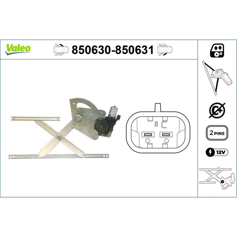 Valeo Electric Window Regulator Lifter Right Front 850631