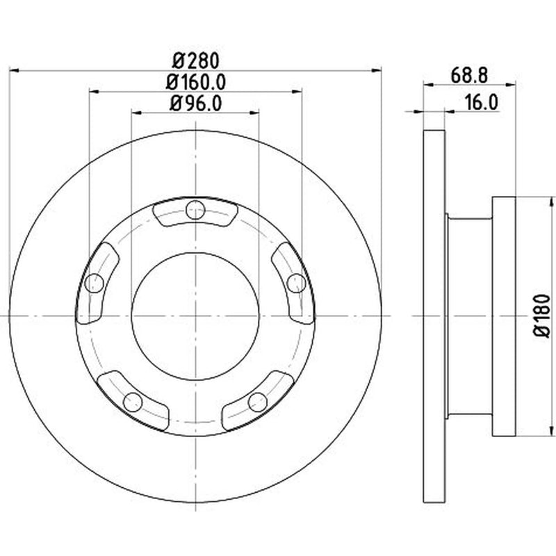 Mintex 2 x Solid Rear Brake Discs MDC1808C-x2