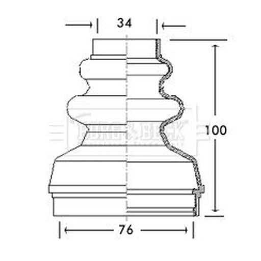 Borg & Beck Drive Shaft Bellow Kit transmission sided BCB2736