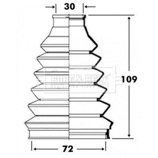 Borg & Beck Drive Shaft Bellow Kit Wheel Side Thermoplast BCB6074