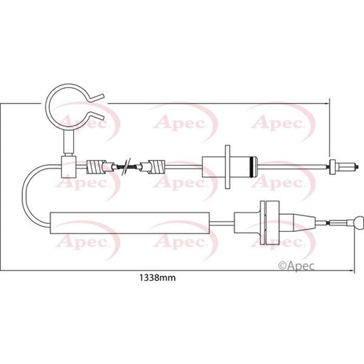 Apec Clutch Control Cable Pull fits Ford Escort 1995-2000 1.3 1.4 1.6 1.8