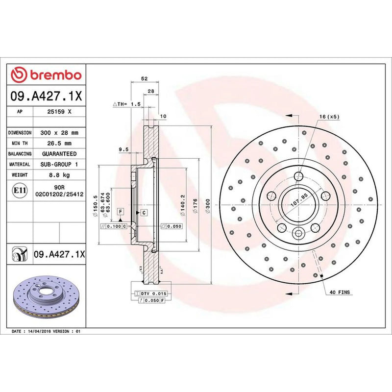 Brembo Xtra Front Brake / Discs & Pads fits Land Rover Range Rover Evoque