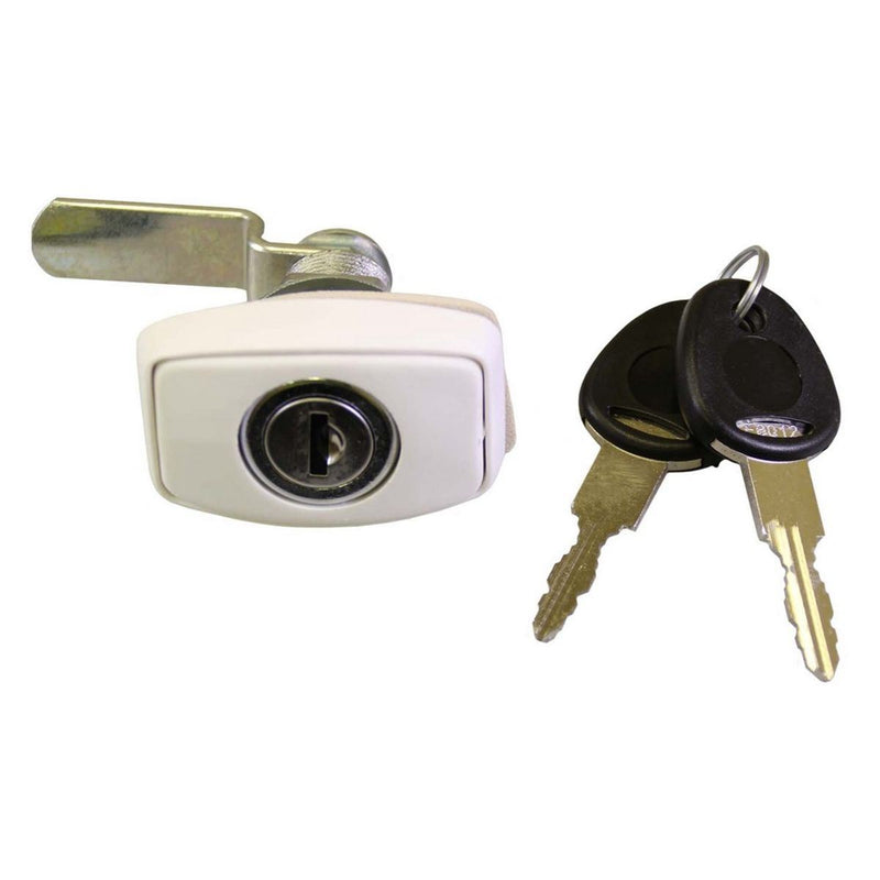 FAP Rectangular Push Lock White Caravan/Motorhome Part Nova - Dynamic Drive