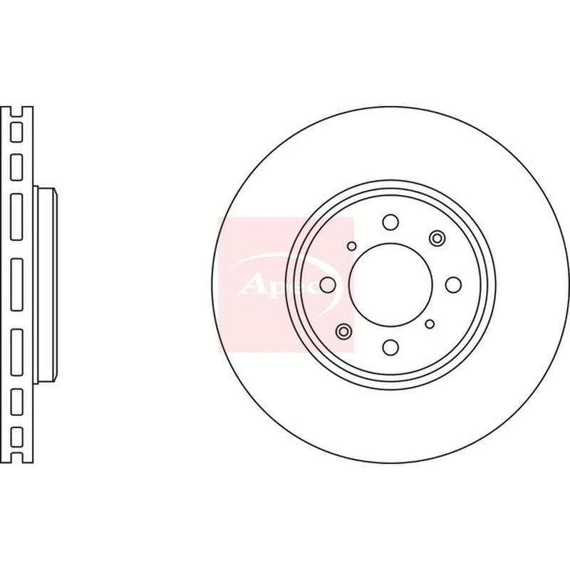 Apec 2 x Vented Front Brake Discs DSK2357-x2