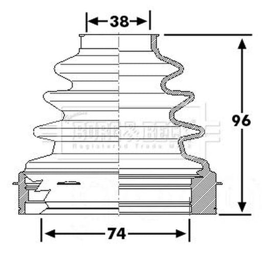 Borg & Beck Drive Shaft Bellow Kit transmission sided BCB6254