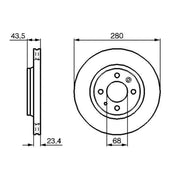 Bosch Front Brake Vented Discs & Pads fits Saab 9000 1988-1990 2.0