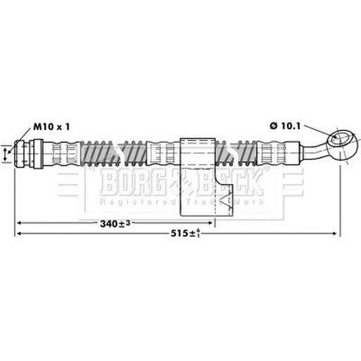 Borg & Beck Brake Hydraulic Hose Line Front Right BBH6799