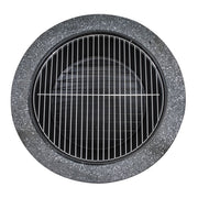 Dellonda Round MgO Fire Pit with BBQ Grill Ø60cm Safety Mesh Screen - Dark Grey Dellonda - Dynamic Drive