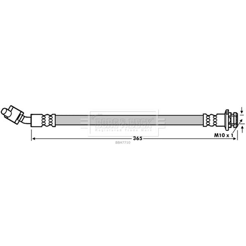 Borg & Beck Brake Hydraulic Hose Line Front Right BBH7710