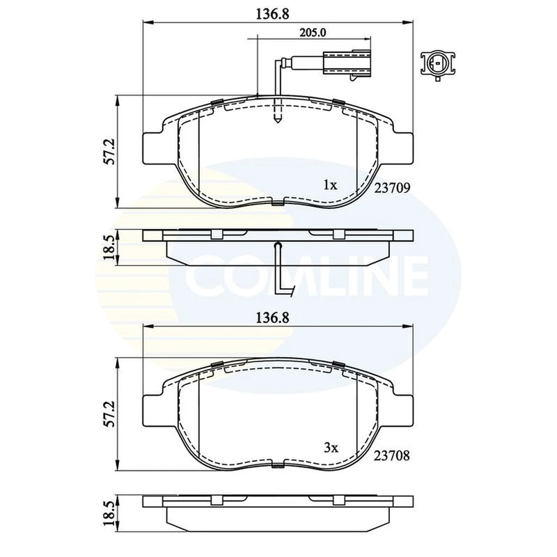 Comline Front & Rear Brake Discs & Pads fits Fiat Multipla 1999-2010 1.6 1.9