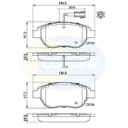 Comline Front Brake Discs & Pads fits Fiat Multipla 1999-2010 1.6 1.9