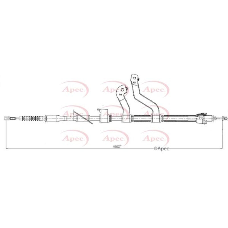 Apec Handbrake Cable Right Rear fits Hyundai I30 2011-2016 1.4 1.6