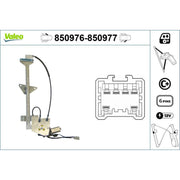 Valeo Electric Window Regulator Lifter Right Front 850977