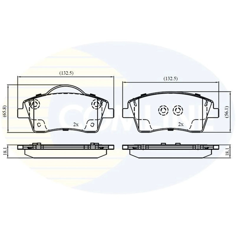 Comline 4 x Front Brake Pad Set fits Volvo XC40 2018-2022