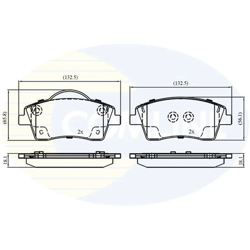Comline 4 x Front Brake Pad Set fits Volvo XC40 2018-2022