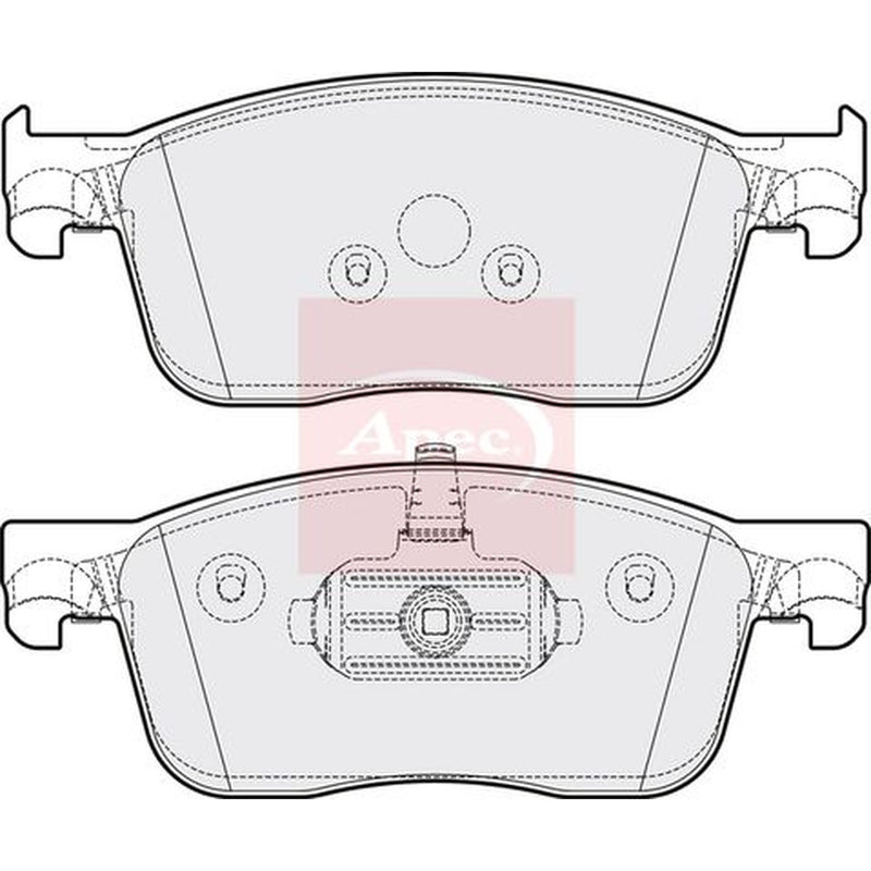 Apec Front Brake Pad Set fits Citroën C4 Spacetourer 2018-2019 1.2 1.5 1.6 2.0