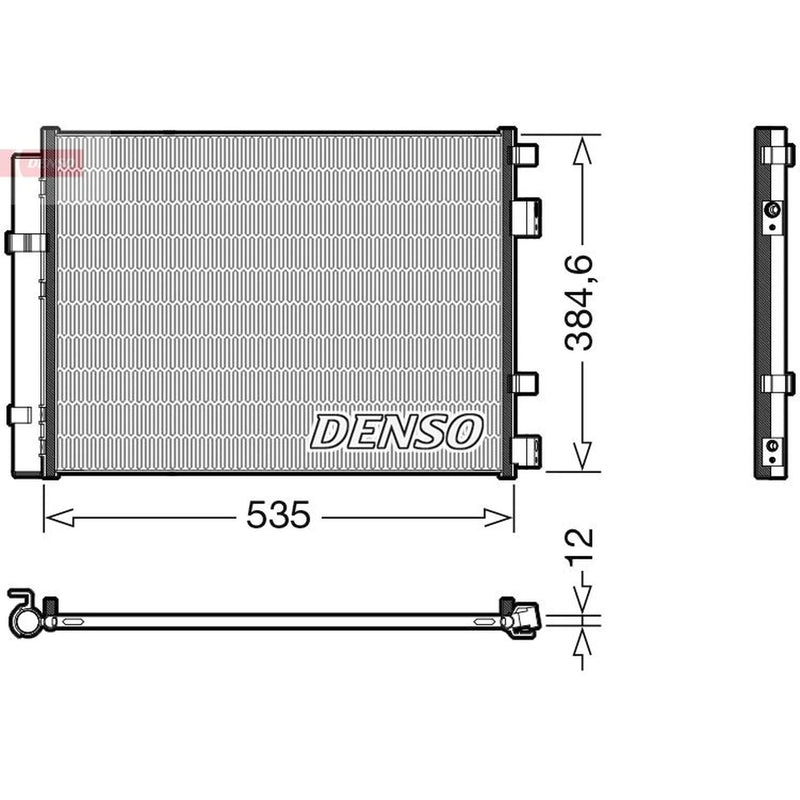 Denso Air Conditioning Condenser fits Hyundai I20 I 2008-2015 1.1 1.4