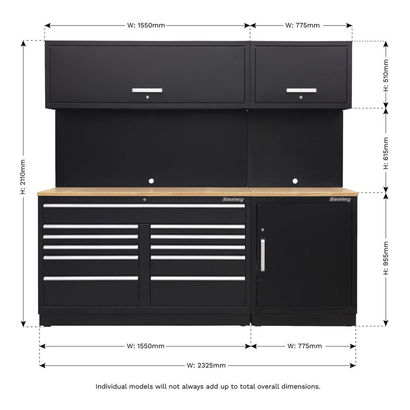 Sealey Premier Premier Storage System with Oak Worktop 2.3m APMSCOMBO4W Sealey Premier - Dynamic Drive