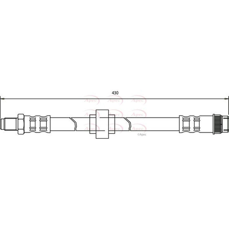 Apec Brake Hydraulic Hose Line Front fits Renault Scénic I 2000-2003 1.9 2.0