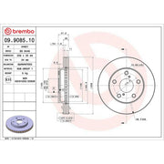 Brembo 2 x Internally Vented Brake Discs fits Toyota MR2 II 1989-2000 2.0