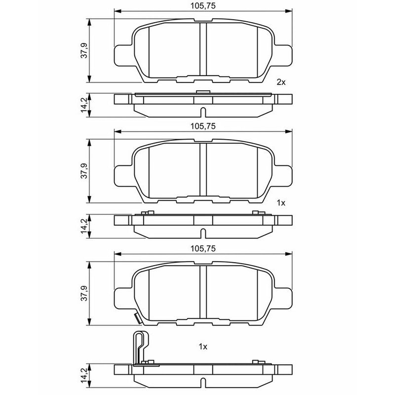 Bosch Front & Rear Pads fits Suzuki Grand Vitara II 2005-2015 1.9 2.0 2.4 3.2